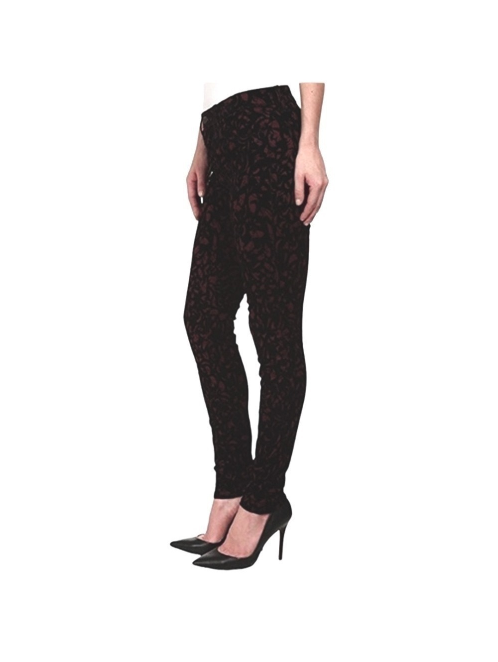 28 J Brand Mulberry Brocade Mid Rise Super Skinny Jeans - Picture 4 of 15